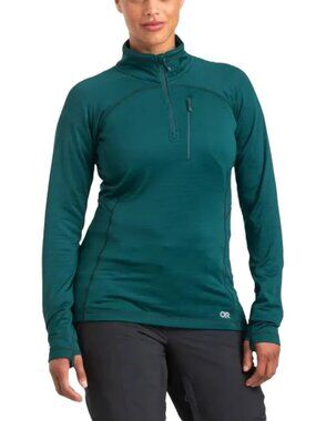 OUTDOOR RESEARCH Vigor Quarter Zip Pullover in Teal SZ S